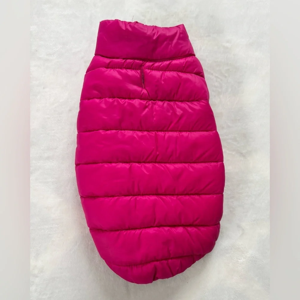 Top Paw Fuchsia and Black Quilted Dog Jacket OS
